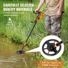 VEVOR Metal Detector TS26 62x202x92 cm Nastavljiv LCD zaslon Vodoodporen Otroški