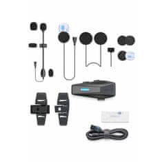 Farrot Motoristični interkom MESH, Bluetooth 5.4, komunikacijski sistem za do 8 oseb, ANC, hitrost do 160 km/h, domet do 8000 m, za čelado, aplikacija