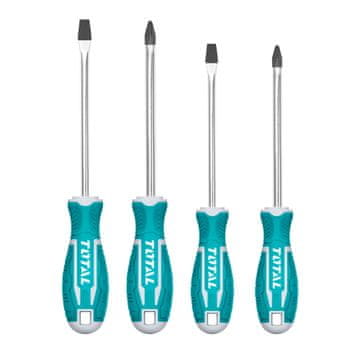 Total One-Stop Tools 4-delni set izvijačev, CRV/ SL5.5X100mm/SL6.5X150mm/ PH1X100mm/ PH2X150mm (THT250604)