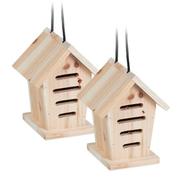 Northio Pikapolonica hišica set 2, naravni smrekov les, za spodbujanje biotske raznovrstnosti
