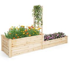 Northix Dvignjena postelja iz jelovega lesa z rešetko, 46 cm višina, 14 mm debele deske, modularni dizajn