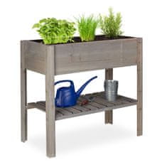 Northix Dvignjena postelja Wood Grey, moderna siva barva, 80 x 40 x 75 cm, 60 litrov