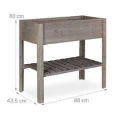 Northix Dvignjena postelja Wood Grey, moderna siva barva, 80 x 40 x 75 cm, 60 litrov