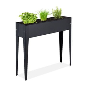 Northix Kovinska dvignjena škatla za sajenje, črna barva, ergonomska zasnova