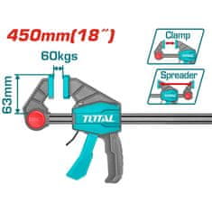 Total One-Stop Tools Hitra mizarska spona 450mm/IND (THT1340603)