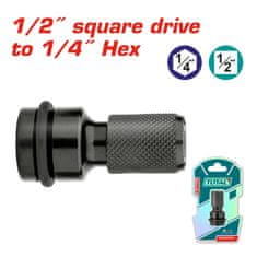 Total One-Stop Tools 1/2 Square - 1/4 Hex adapter / 50 mm (TAC60501)