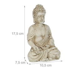 Northix Figura sedečega Bude 17,5 cm poliresin odporna na vremenske vplive
