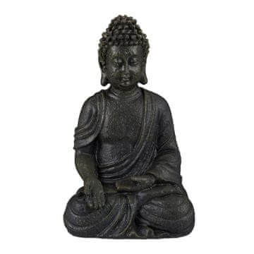 Northix Figura sedečega Bude 30 cm poliresin odporna na vremenske vplive