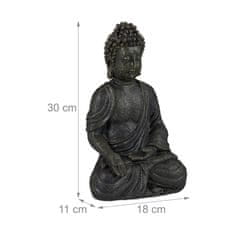 Northix Figura sedečega Bude 30 cm poliresin odporna na vremenske vplive