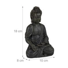 Northix Figura sedečega Bude 18 cm vodoodporna poliresin dekoracija