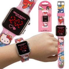 HELLO KITTY Hello Kitty and Friends Roza digitalna ura, LED-ura za zapestje za dekleta, z datumom in uro