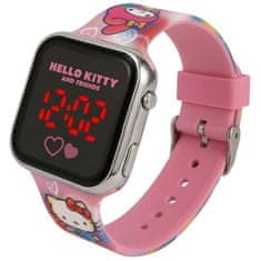 HELLO KITTY Hello Kitty and Friends Roza digitalna ura, LED-ura za zapestje za dekleta, z datumom in uro