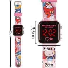 HELLO KITTY Hello Kitty and Friends Roza digitalna ura, LED-ura za zapestje za dekleta, z datumom in uro