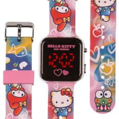 HELLO KITTY Hello Kitty and Friends Roza digitalna ura, LED-ura za zapestje za dekleta, z datumom in uro