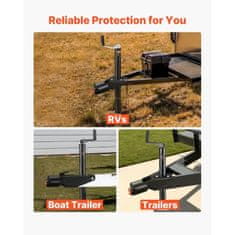 VEVOR Varnostna ključavnica za prikolico ustreza 506x586 mm krogličnim priključkom težka izvedba srebrna