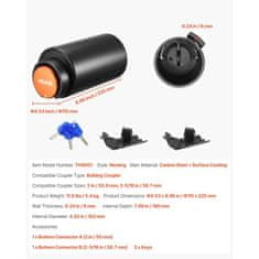 VEVOR Varnostna ključavnica za prikolico ustreza priključkom 506x586 mm močna proti kraji srebrna