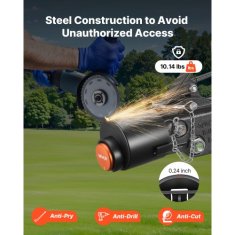 VEVOR Varnostna ključavnica za prikolico ustreza 586 mm litim krogličnim priključkom težka izvedba 142x175 mm srebrna