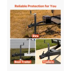 VEVOR Varnostna ključavnica za prikolico ustreza 586 mm litim krogličnim priključkom težka izvedba 142x175 mm srebrna