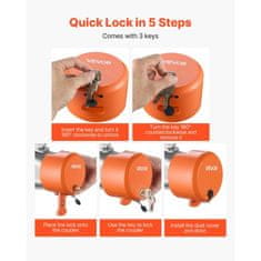 VEVOR Varnostna ključavnica za prikolico ustreza priključkom 475x506x586 mm težka izvedba