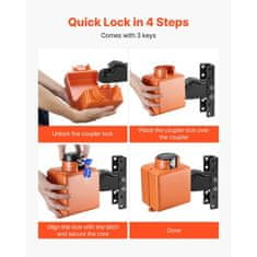 VEVOR Varnostna ključavnica za priklopnik ustreza 506x586 mm odporna proti rji protivlomna zaščita