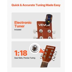 VEVOR Akustična kitara Dreadnought 1030x398x120 mm naravna