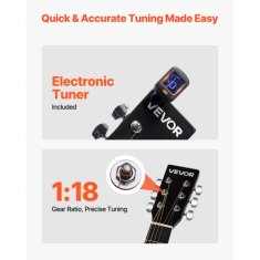 VEVOR Akustična kitara Dreadnought začetni komplet 99x36.6x9.5 cm naravna