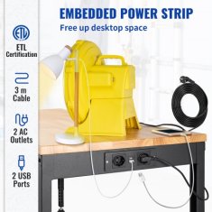 VEVOR Delovna miza O7225 183x64x97 cm rjava