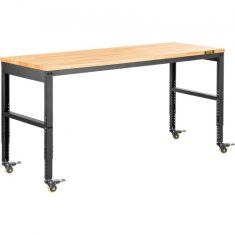 VEVOR Delovna miza O6120L 155x51x80-105 cm rjava