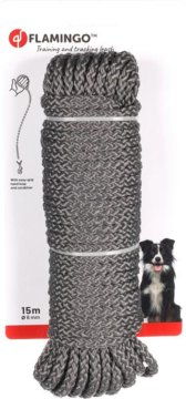 Flamingo Grey pleten povodec za pse 15mx8mm