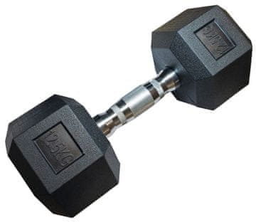 Kubisport Enoročna šesterokotna hanta HEX 12,5 kg gumirana