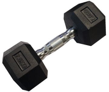 Kubisport Enoročna šesterokotna hanta HEX 7,5 kg gumirana