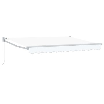 Vidaxl Ročno zložljivo senčilo Bela 3 x 2 m Poliester s PU premazom