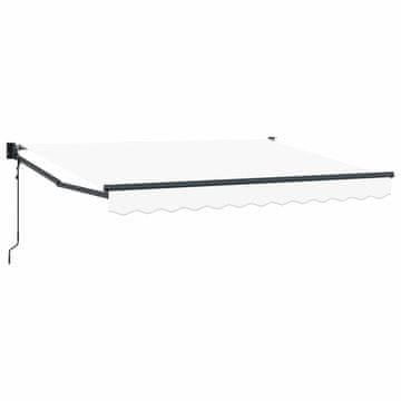 Vidaxl Električni zložljiv senčnik Bela 3,5 x 2 m