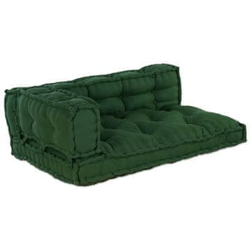 Vidaxl Blazina za paletni kafi 3 szt. Zelena 120 x 80 x 38 cm Blago