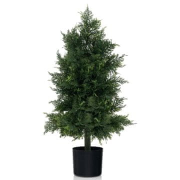 Northio Umetno drevo iz cedre z lončkom in listi, odpornimi na sonce – 80 cm, bor