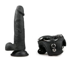 Ouch Dildo s Strap-on pasom, črn