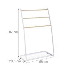 Northix Stoječi kovinski obešalnik za brisače, prenosna rešitev za kopalnico in spalnico