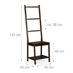 Northix Večnamenski obešalnik za brisače in stojalo za oblačila iz temno rjavega bambusa