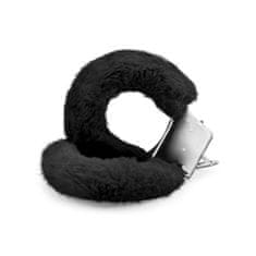 Crushious Kosmate lisice za zapestja Crushious - Love Cuffs, črne