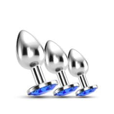 Crushious Komplet analnih čepov Crushious - Bijou Train Trio, moder