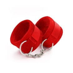Crushious Lisice za zapestja Crushious - Tough Love, s 40cm verigo, rdeče