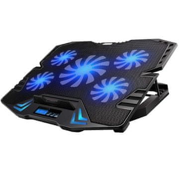 Ewent Hladilno stojalo za prenosnik do 17.3'', 5x tih ventilator, 2x USB, EW1259