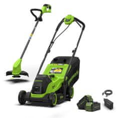 Greenworks Komplet kosilnica 36cm GEN2 48V(2x24V)+ nitkarica 25cm + 2x4Ah baterija in polnilnik