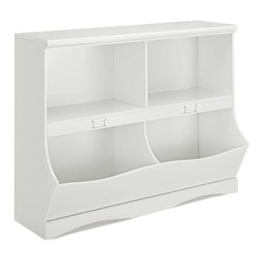 Northix Otroška polica za igrače z posodami MDF 105,5 x 84 cm bela