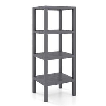 Northix 4-nadstropna siva plastična polica za shranjevanje 38x32 5x99 cm