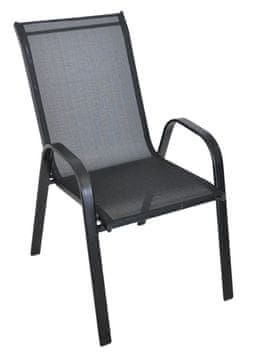 Rojaplast Vrtni stol SOFIE iz kovine – črna tekstilija, lahek in trpežen