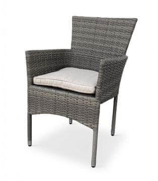 Texim Vrtni stol Bali Premium iz umetnega ratana, z blazino, zložljiv