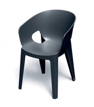 Prosperplast Stol z nasloni za roke PREMO, antracit, 56 × 59 × 81 cm