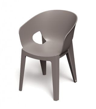 Prosperplast Stol z naslonjali za roke PREMO 56×59×81 cm, zemeljsko rjav