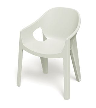 Prosperplast Stol z nasloni za roke PREMO, plastičen, bež, 65 × 56 × 82,5 cm